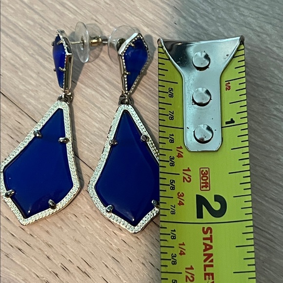 Kendra Scott Royal Blue Geometric Earrings - Picture 3 of 3
